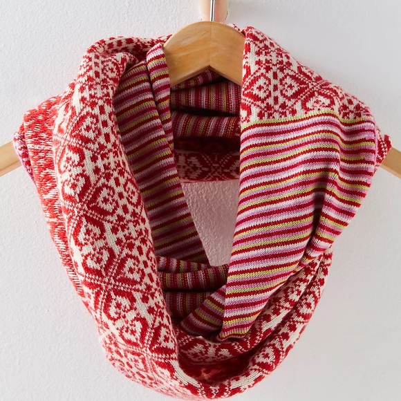NWOT Free People FP One Sylvie Fairisle Loop Scarf - Picture 1 of 10